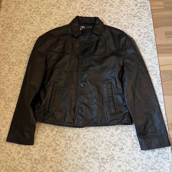 Zara genuine leather jacket NWOT - Picture 1 of 6